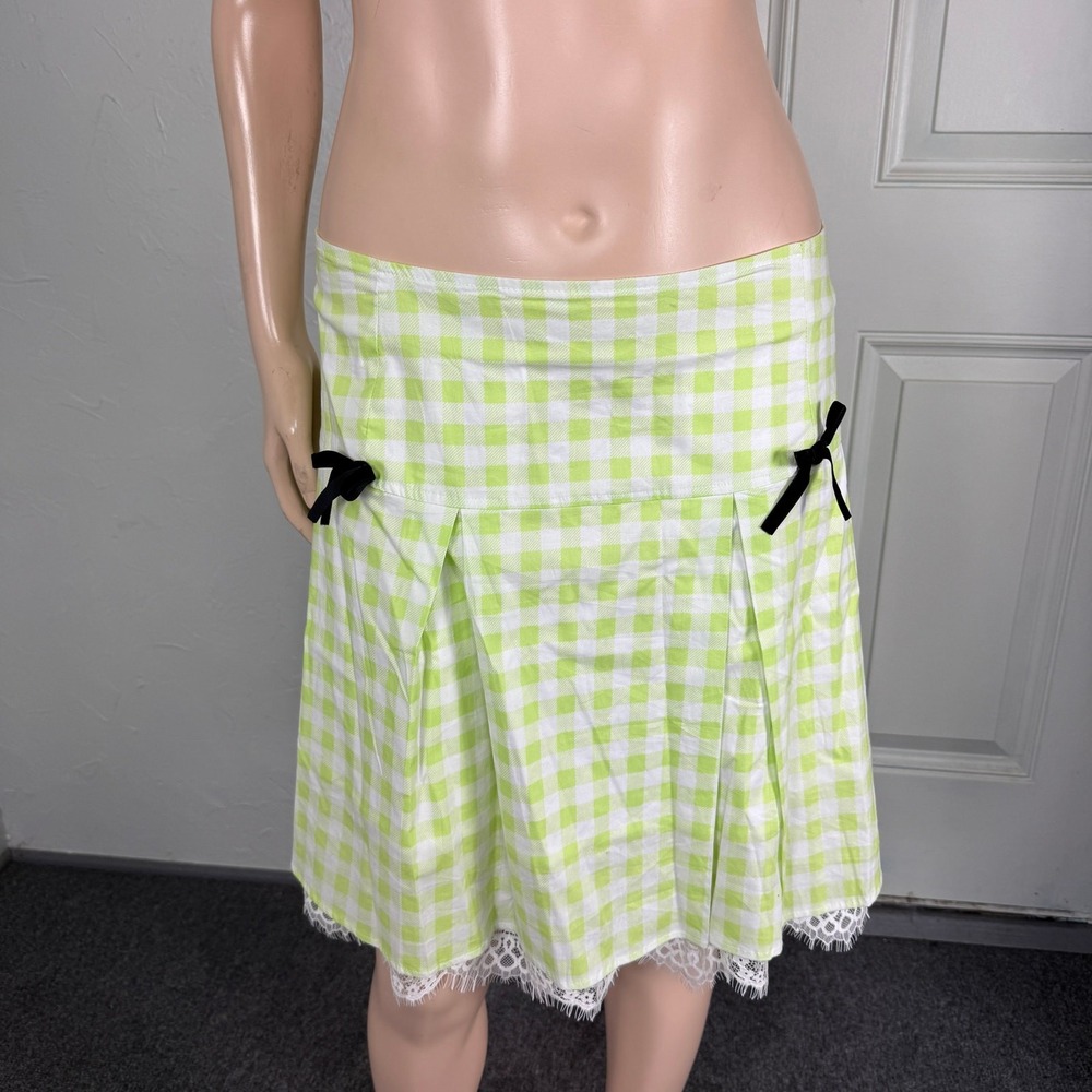 NEW Hot Topic Women's Skirt 2 2X Mini School Girl Pleated Plaid Cotton Lace Vv27